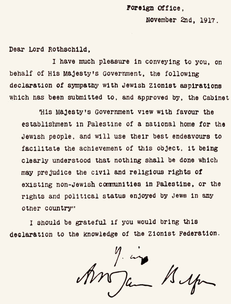 The Balfour declaration