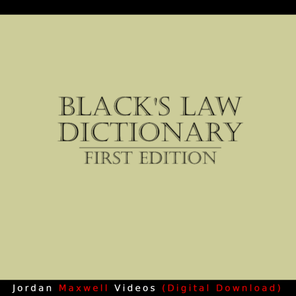 Blacks Law Dictionary 1st Editio